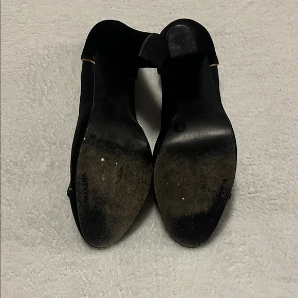 BCBG Maxazria Velvet/Satin 37/7B Black 3.5” Sexy Block Heel EUC (N) - Picture 13 of 16